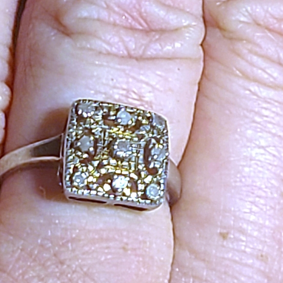 Vintage Natural diamonds ring set in sterling silver - Picture 4 of 7